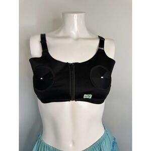Motif Medical Hands Free Pumping Bra Womens XS/L Black Front Zip Adjustable Back